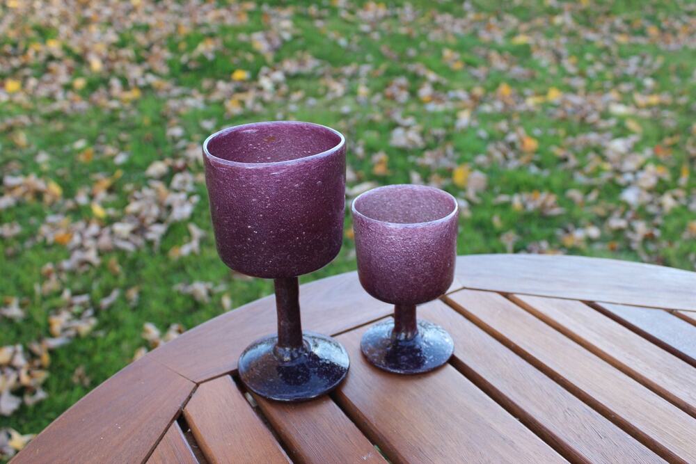Vintage Wine and Water Glasses / Hand Blown Bubble Glass / Barware / Cocktails